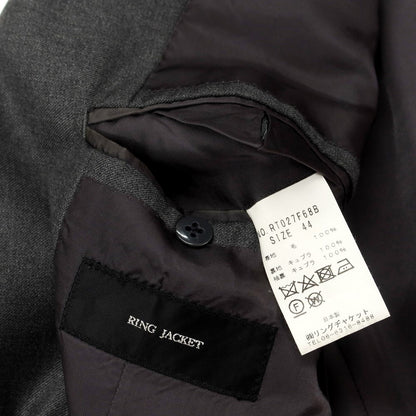 【中古】リングヂャケット RING JACKET ウール 3つボタンスーツ グレー【 44 】【 状態ランクC 】【 メンズ 】