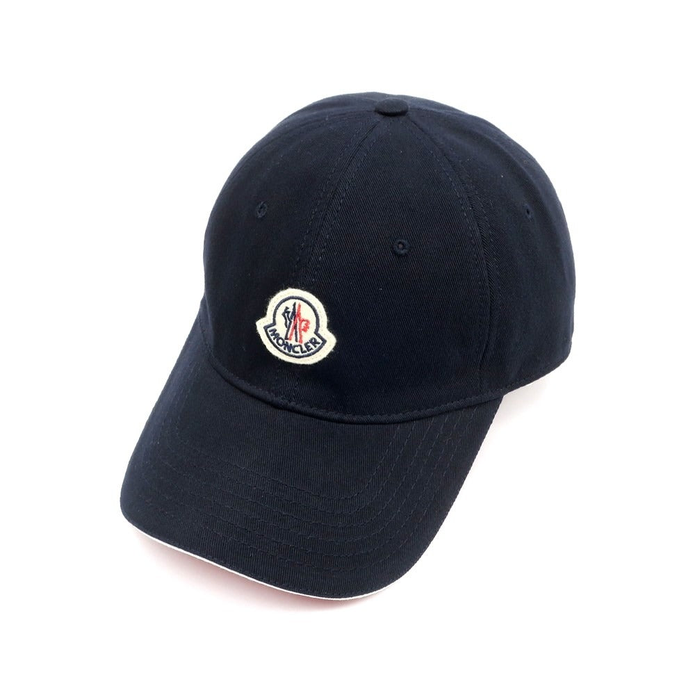 【中古】モンクレール MONCLER コットンツイル 6パネル キャップ ネイビーxレッド【 状態ランクA 】【 メンズ 】