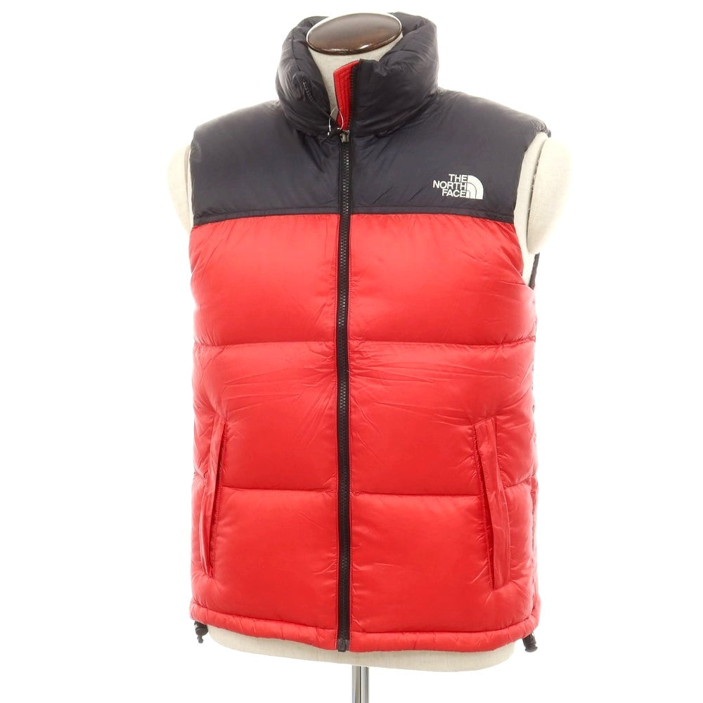 【中古】ザノースフェイス THE NORTH FACE ナイロン PERTEX ダウンベスト レッドxブラック【 L 】【 状態ランクB 】【 メンズ 】