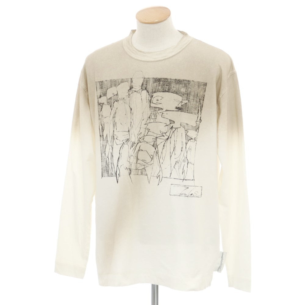 【中古】マークジェイコブス MARC JACOBS × FUTURA 2024年秋冬 コットンリネン オーバーサイズ 長袖Ｔシャツ ベージュxオフホワイト【 S 】【 状態ランクB 】【 メンズ 】