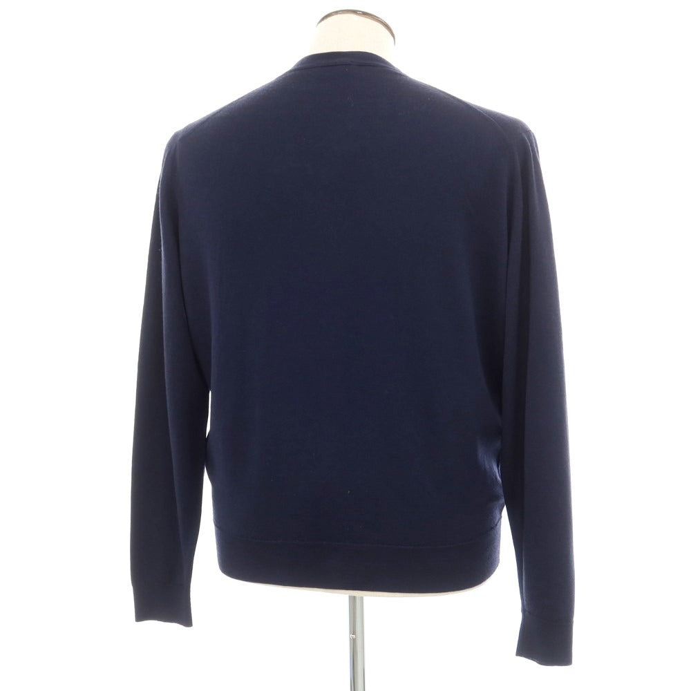 【中古】ジョンスメドレー JOHN SMEDLEY ハイゲージ ウール カーディガン ネイビー【サイズXL】【NVY】【A/W】【状態ランクC】【メンズ】