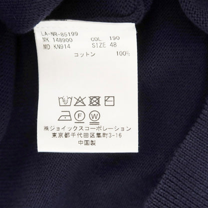 【中古】ランバンコレクション LANVIN COLLECTION ハイゲージ コットン 半袖 ポロニット ネイビー【 48 】【 状態ランクA 】【 メンズ 】