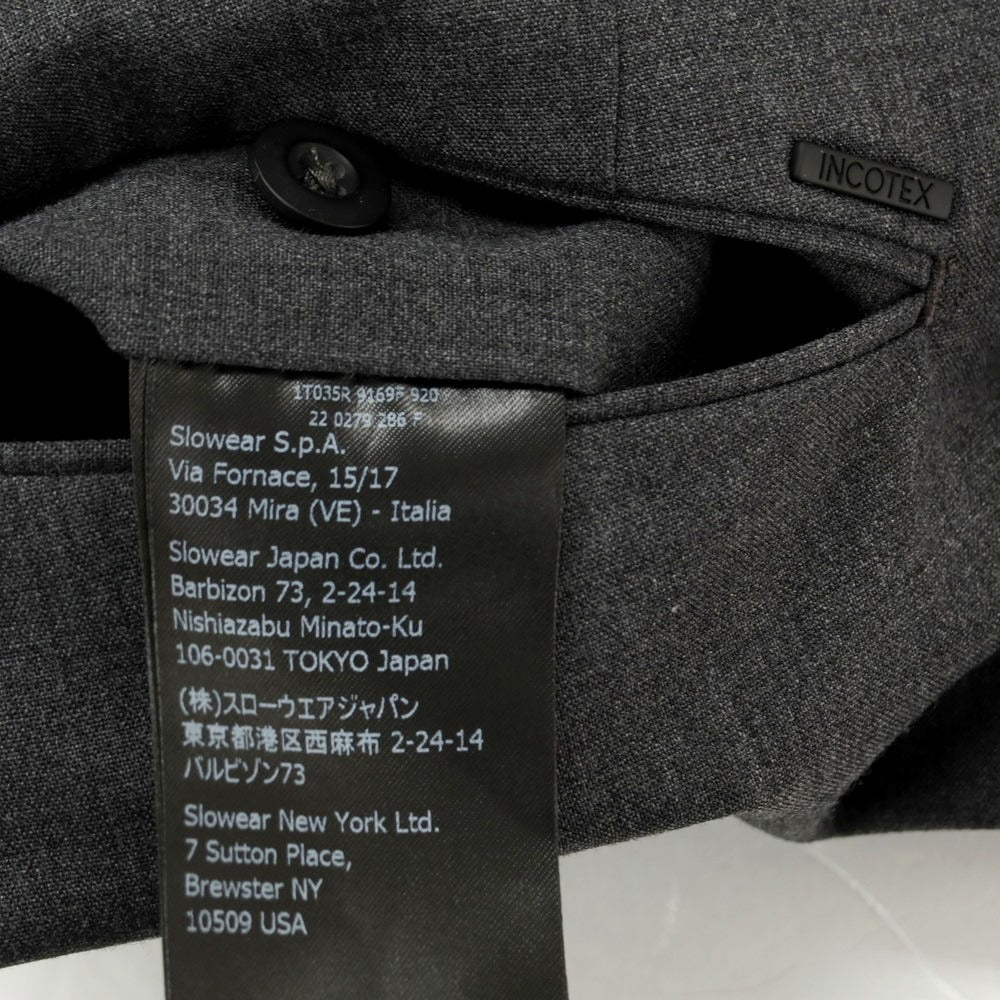 【中古】インコテックス INCOTEX SLOWEAR TEKNOSARTORIAL ストレッチ ポリエステルウール ドレススラックスパンツ グレー【 48 】【 状態ランクB 】【 メンズ 】