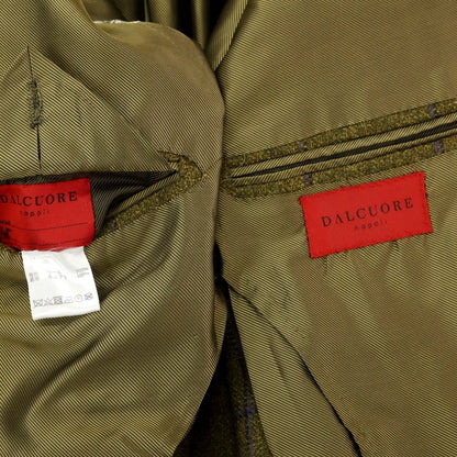 【中古】サルトリア ダルクオーレ Sartoria DAL CUORE ウールツイード チェック カジュアルジャケット オリーブxパープル【 46 】【 状態ランクC 】【 メンズ 】