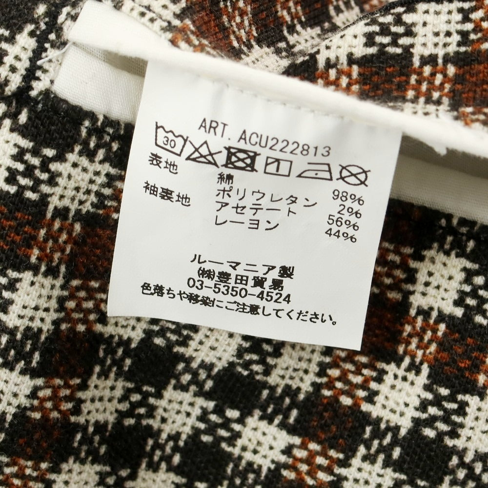 【中古】チルコロ1901 CIRCOLO 1901 コットンジャージー チェック ジャケット オフホワイトxダークグリーン【 48 】【 状態ランクC 】【 メンズ 】