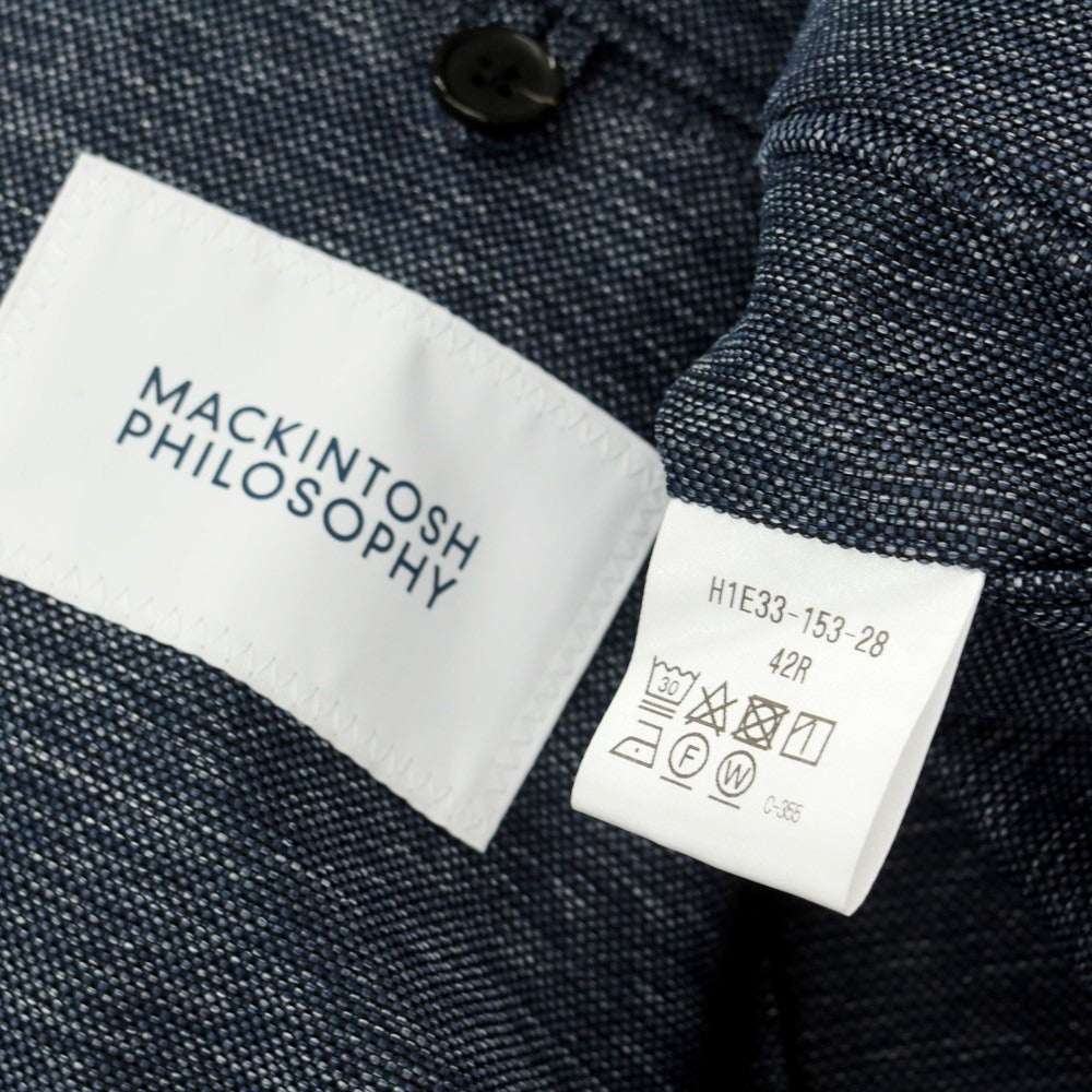 【中古】マッキントッシュフィロソフィー MACKINTOSH PHILOSOPHY ストレッチポリエステル ジャージージャケット ネイビー系【 42 】【 状態ランクC 】【 メンズ 】