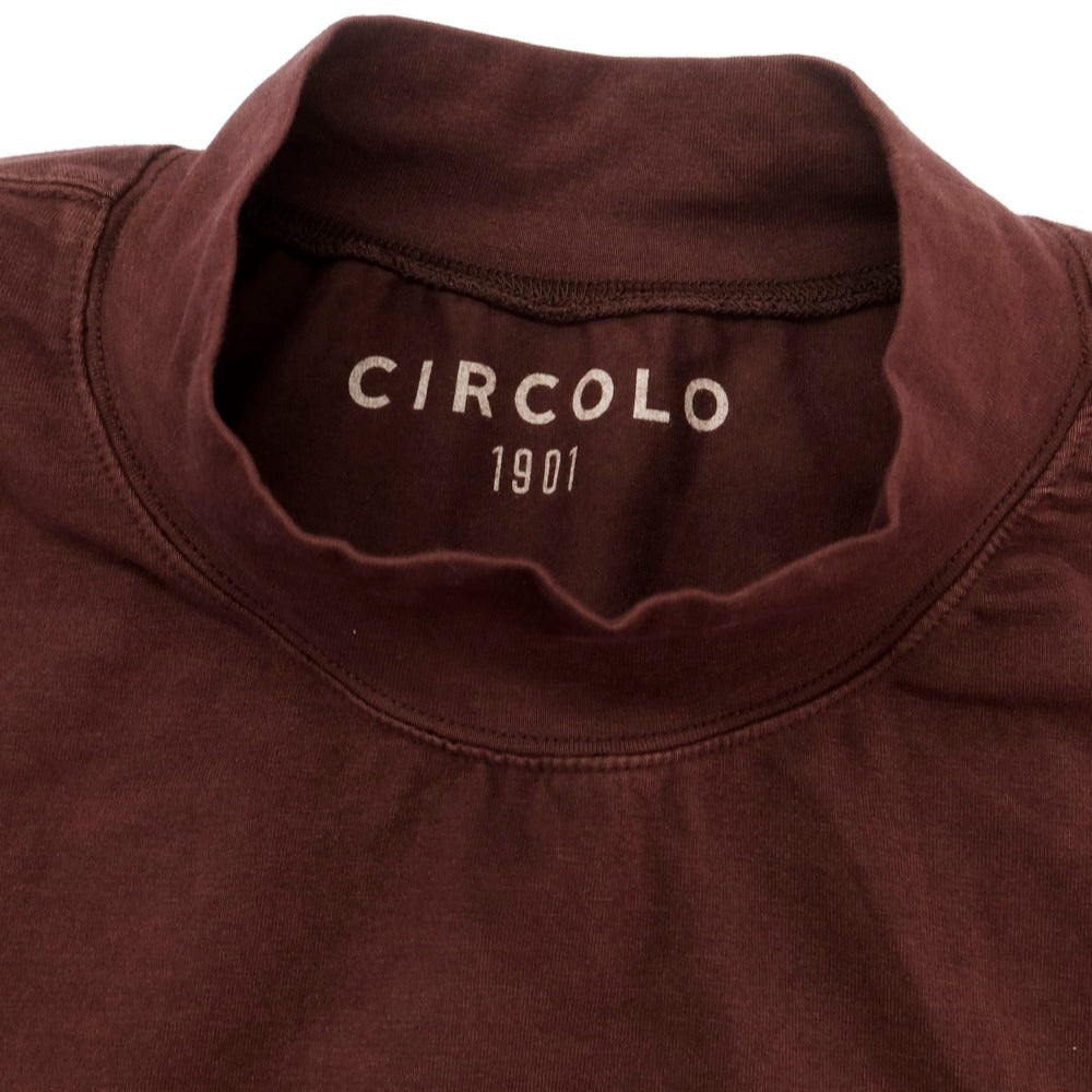 【中古】チルコロ1901 CIRCOLO 1901 ストレッチコットン モックネック 長袖Ｔシャツ マルーンブラウン系【 L 】【 状態ランクC 】【 メンズ 】