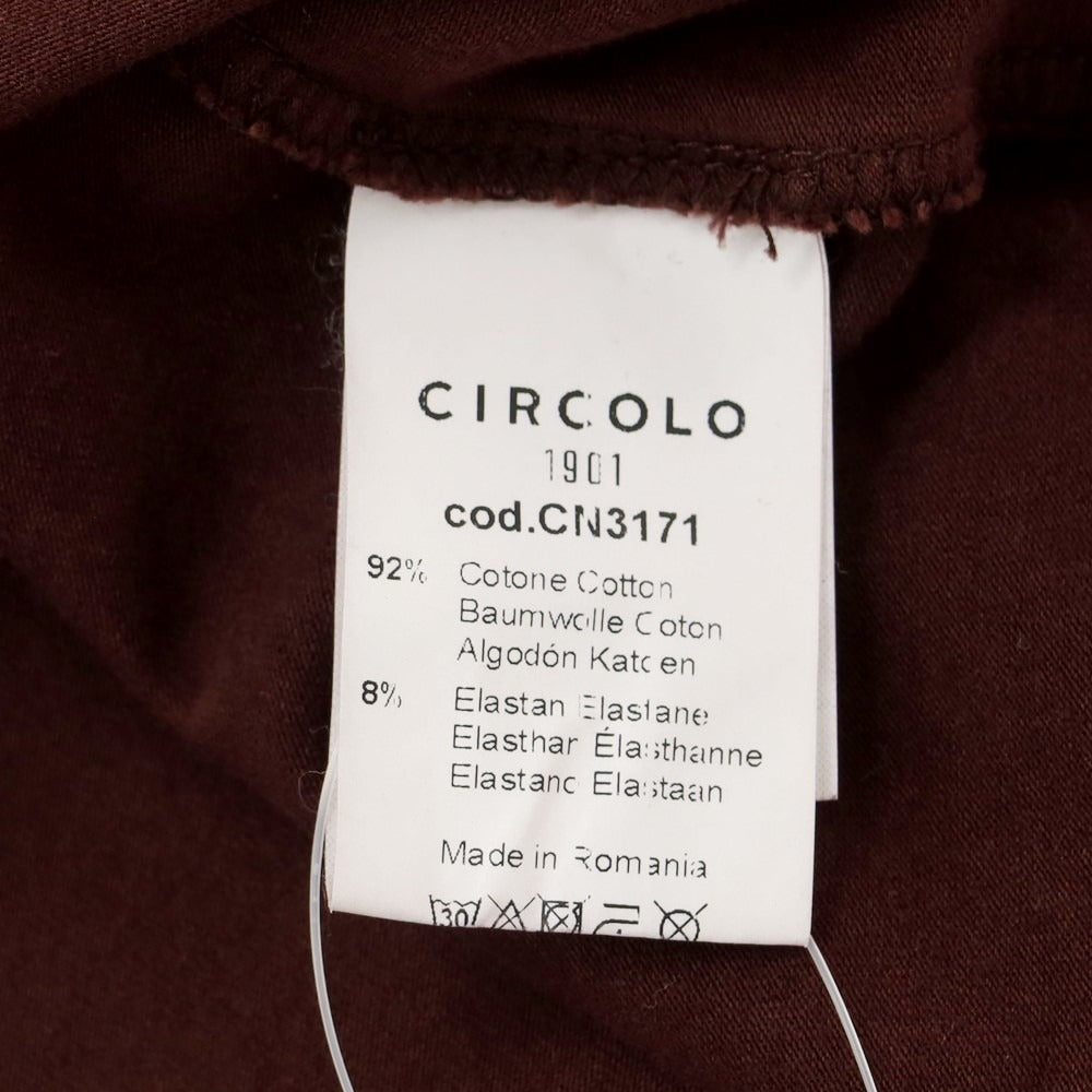 【中古】チルコロ1901 CIRCOLO 1901 ストレッチコットン モックネック 長袖Ｔシャツ マルーンブラウン系【 L 】【 状態ランクC 】【 メンズ 】