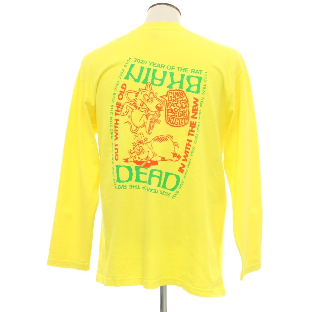 【中古】ブレインデッド BRAIN DEAD × Dover Street Market コットン クルーネック 長袖Ｔシャツ イエロー【 XL 】【 状態ランクB 】【 メンズ 】