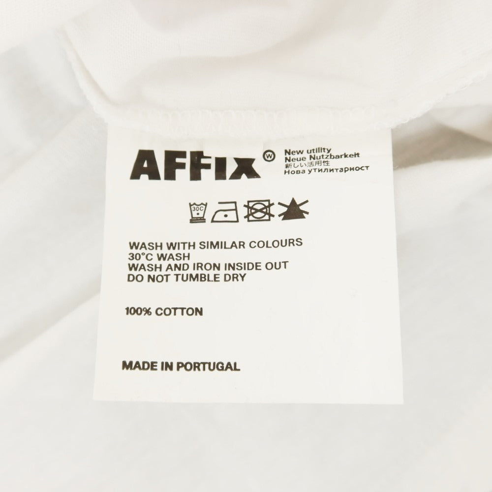 【中古】アフィックス ワークス AFFIX WORKS コットン クルーネック 半袖Ｔシャツ ホワイト【 S 】【 状態ランクB 】【 メンズ 】