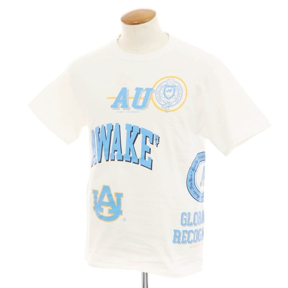 【中古】アウェイクニューヨーク Awake NY コットン クルーネック 半袖Ｔシャツ ホワイト【 M 】【 状態ランクC 】【 メンズ 】