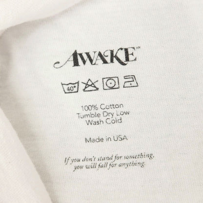 【中古】アウェイクニューヨーク Awake NY コットン クルーネック 半袖Ｔシャツ ホワイト【 M 】【 状態ランクC 】【 メンズ 】