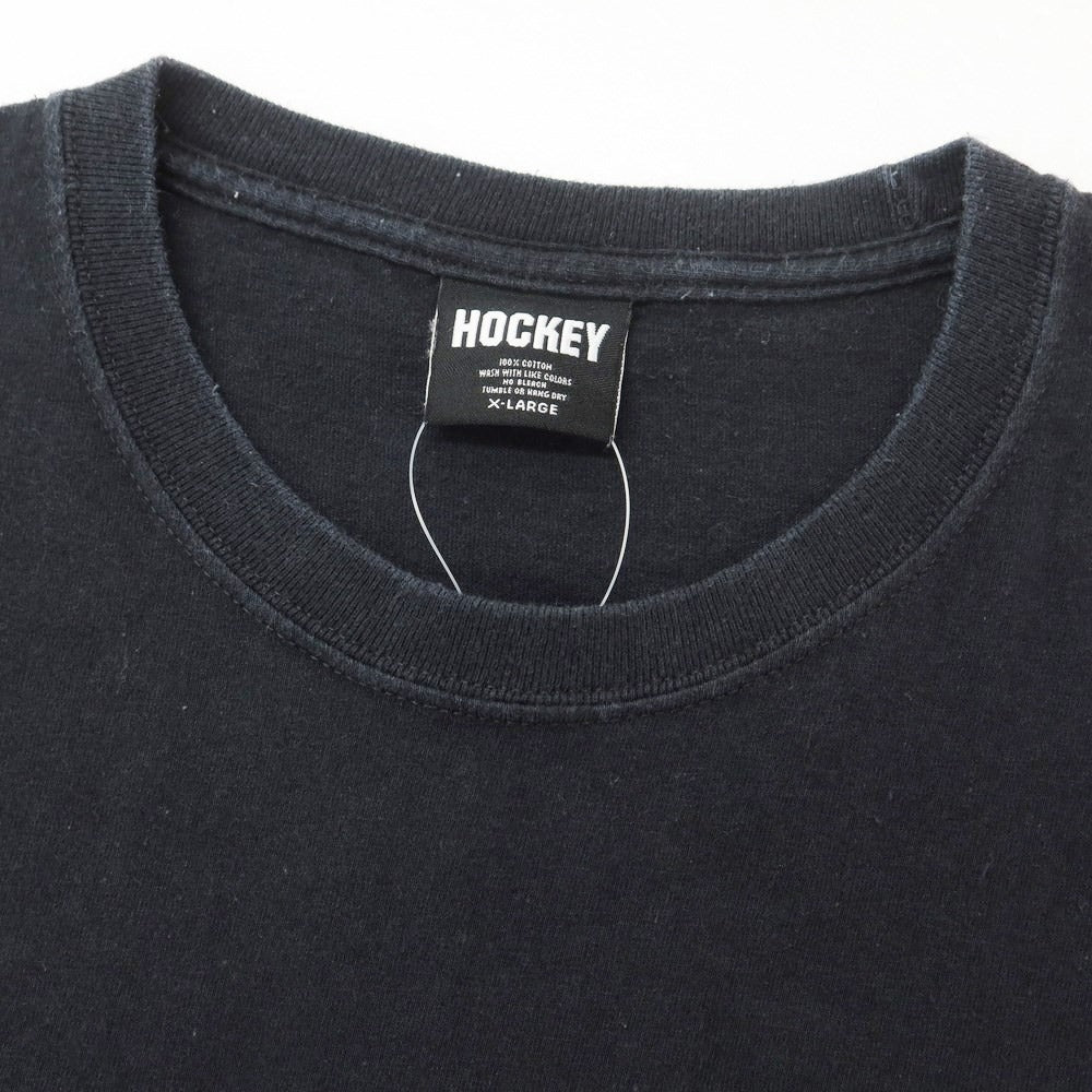 【中古】ホッケー スケートボード HOCKEY SKATEBOARDS コットン クルーネック 長袖Ｔシャツ ブラック【 XL 】【 状態ランクC 】【 メンズ 】