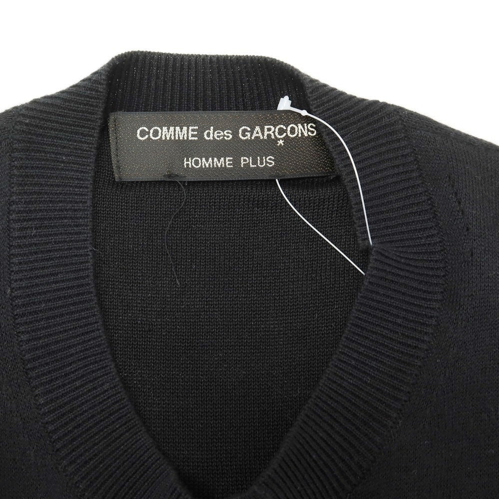 【中古】コムデギャルソンオムプリュス COMME des GARCONS HOMME PLUS ハイゲージ コットン系 ロング カーディガン ブラック【 表記なし（S位） 】【 状態ランクC 】【 メンズ 】