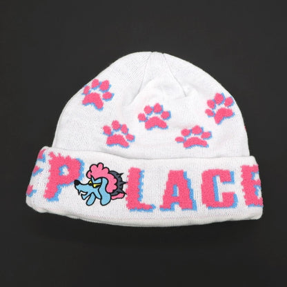 【中古】パレス スケートボード PALACE SKATEBOARDS アクリル ニットキャップ ホワイトxピンク【 状態ランクB 】【 メンズ 】