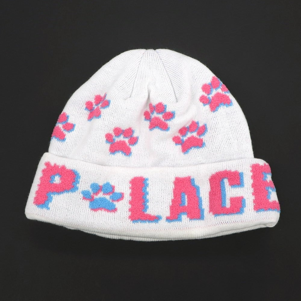 【中古】パレス スケートボード PALACE SKATEBOARDS アクリル ニットキャップ ホワイトxピンク【 状態ランクB 】【 メンズ 】