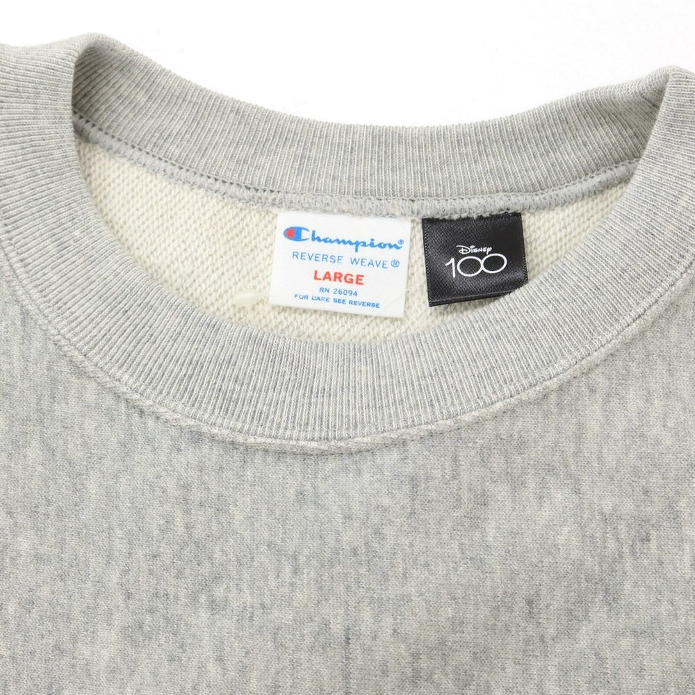 【中古】【未使用】チャンピオン Champion × Disney × BEAMS コットン クルーネック スウェット グレー【サイズL】【GRY】【S/S/A/W】【状態ランクS】【メンズ】