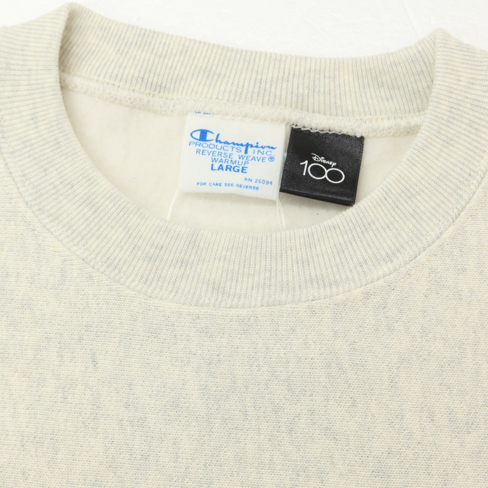 【中古】【未使用】チャンピオン Champion × Disney × BEAMS コットンポリエステル クルーネック スウェット オートミール【サイズL】【BEI】【S/S/A/W】【状態ランクS】【メンズ】