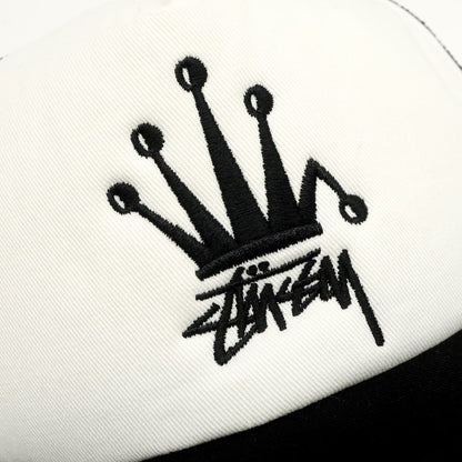 【中古】ステューシー STUSSY コットンポリエステル メッシュ キャップ ブラックxホワイト【 状態ランクB 】【 メンズ 】