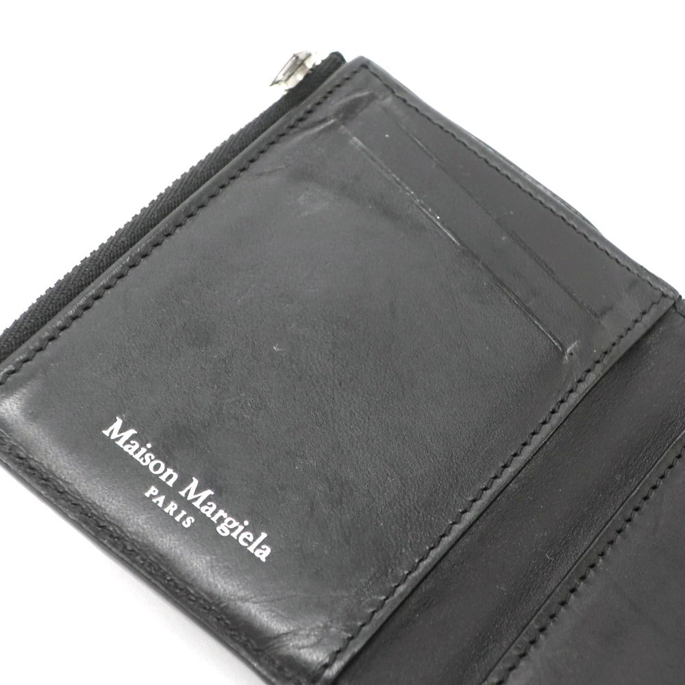 【中古】メゾン マルジェラ Maison Margiela レザー 三つ折り財布 ブラック【 状態ランクD 】【 メンズ 】