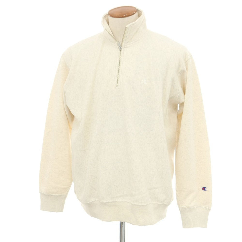 【中古】チャンピオン Champion URBAN RESEARCH別注 コットン系 ハーフジップ スウェット オートミール【サイズM】【BEI】【A/W】【状態ランクA】【メンズ】