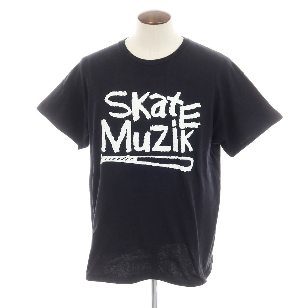 【中古】スケートミュージック SKATE MUZIK コットン クルーネック 半袖Ｔシャツ ブラック【 XL 】【 状態ランクB 】【 メンズ 】