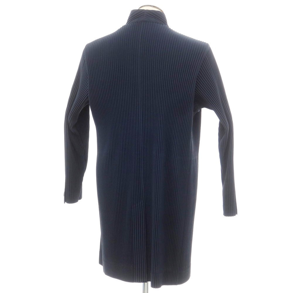 【中古】オム プリッセ イッセイミヤケ HOMME PLISSE ISSEY MIYAKE 2024年秋冬 ポリエステル プリーツ加工 コート ネイビー【 表記なし（L位） 】【 状態ランクA 】【 メンズ 】