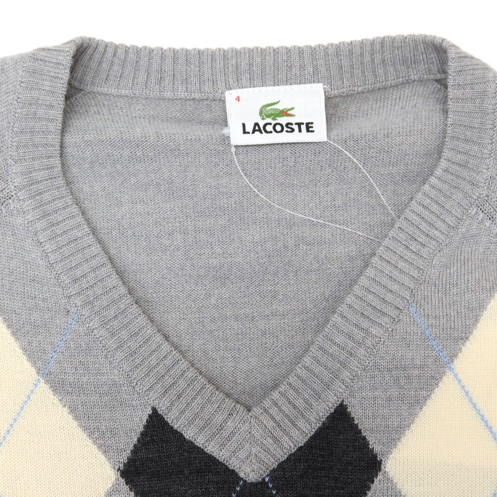 【中古】ラコステ LACOSTE ハイゲージ ウール アーガイル柄 Vネック プルオーバーニット ライトグレー【 4 】【 状態ランクB 】【 メンズ 】
[BPD]