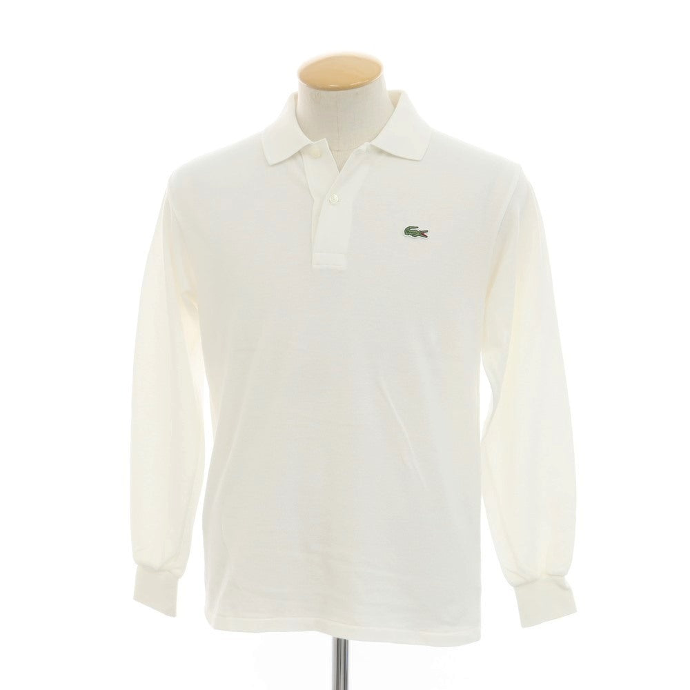 【中古】ラコステ LACOSTE コットン 鹿の子 長袖ポロシャツ ホワイト【 3 】【 状態ランクC 】【 メンズ 】