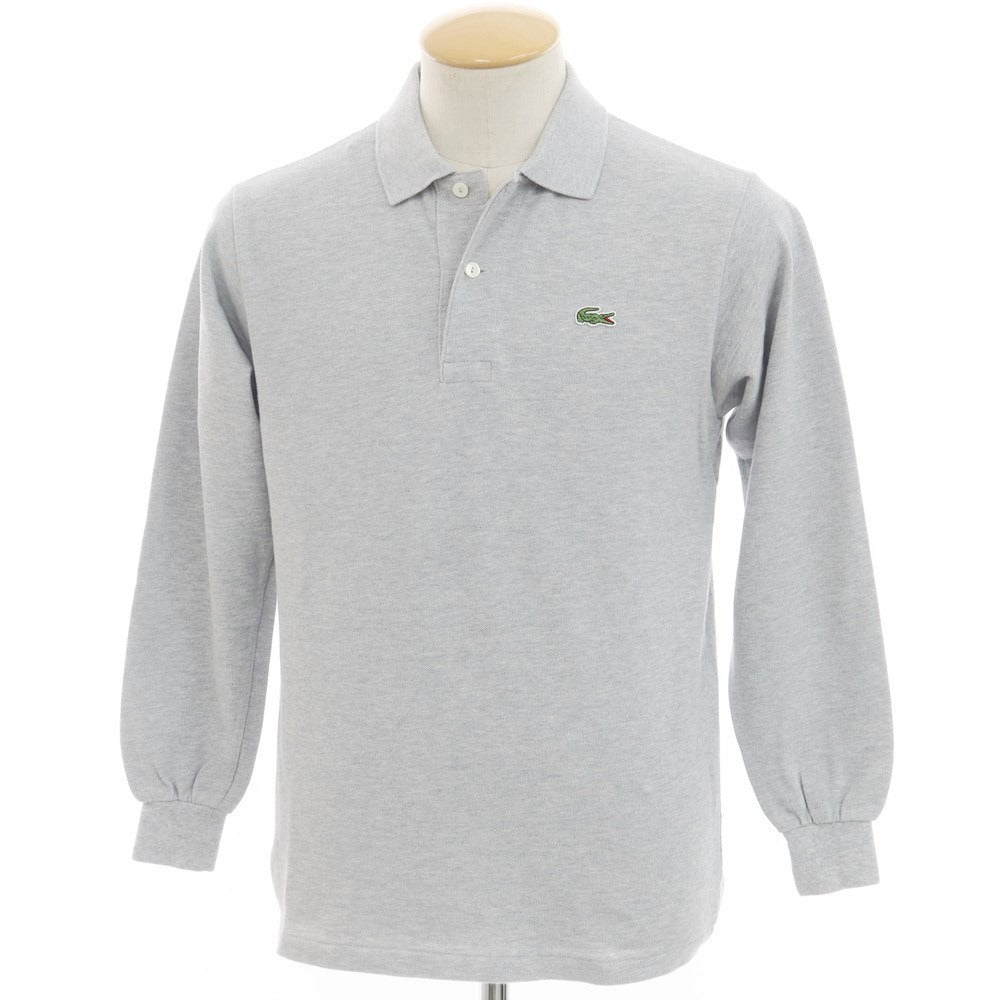 【中古】ラコステ LACOSTE コットン 鹿の子 長袖ポロシャツ ライトグレー【 3 】【 状態ランクC 】【 メンズ 】