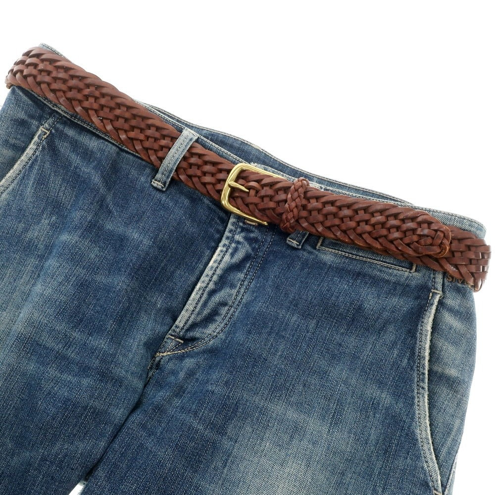 中古】ラルフローレン RALPH LAUREN レザー メッシュ ベルト