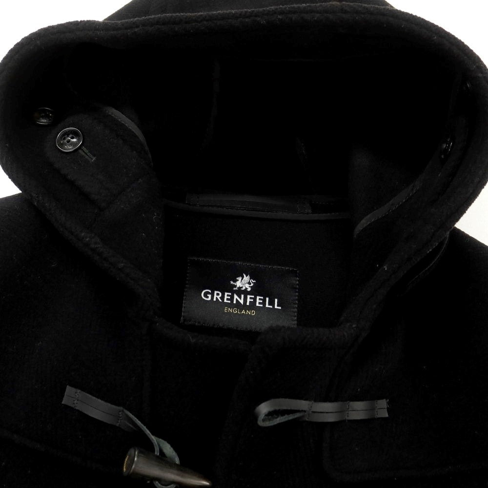 【中古】グレンフェル GRENFELL ウールナイロン ヘリンボーン ダッフルコート ブラック【 36 】【 状態ランクA 】【 メンズ 】