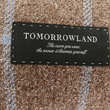 【中古】トゥモローランド TOMORROWLAND リネンシルクウール チェック カジュアルジャケット ブラウンxブルー【 表記なし（L位） 】【 状態ランクB 】【 メンズ 】