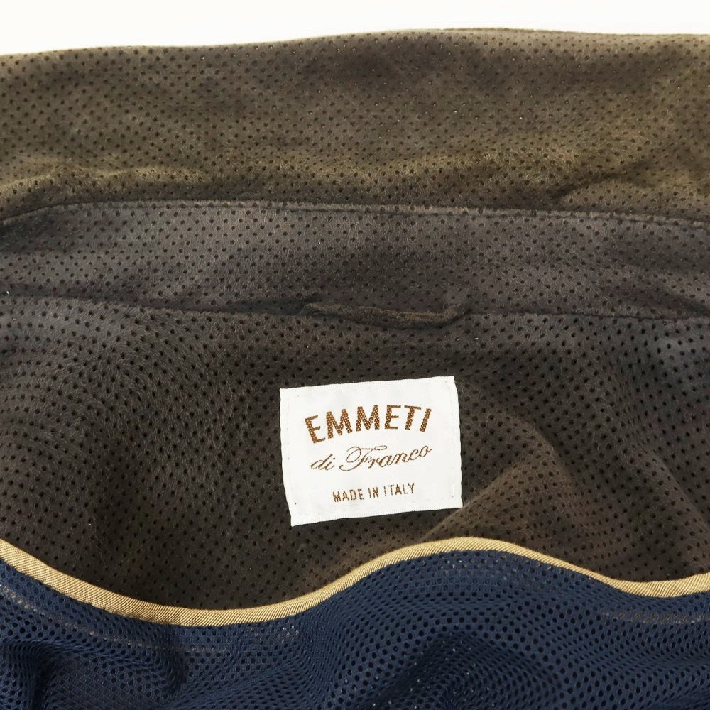 【中古】エンメティ EMMETI ゴートスキン スエード レザージャケット ブラック【 46 】【 状態ランクD 】【 メンズ 】