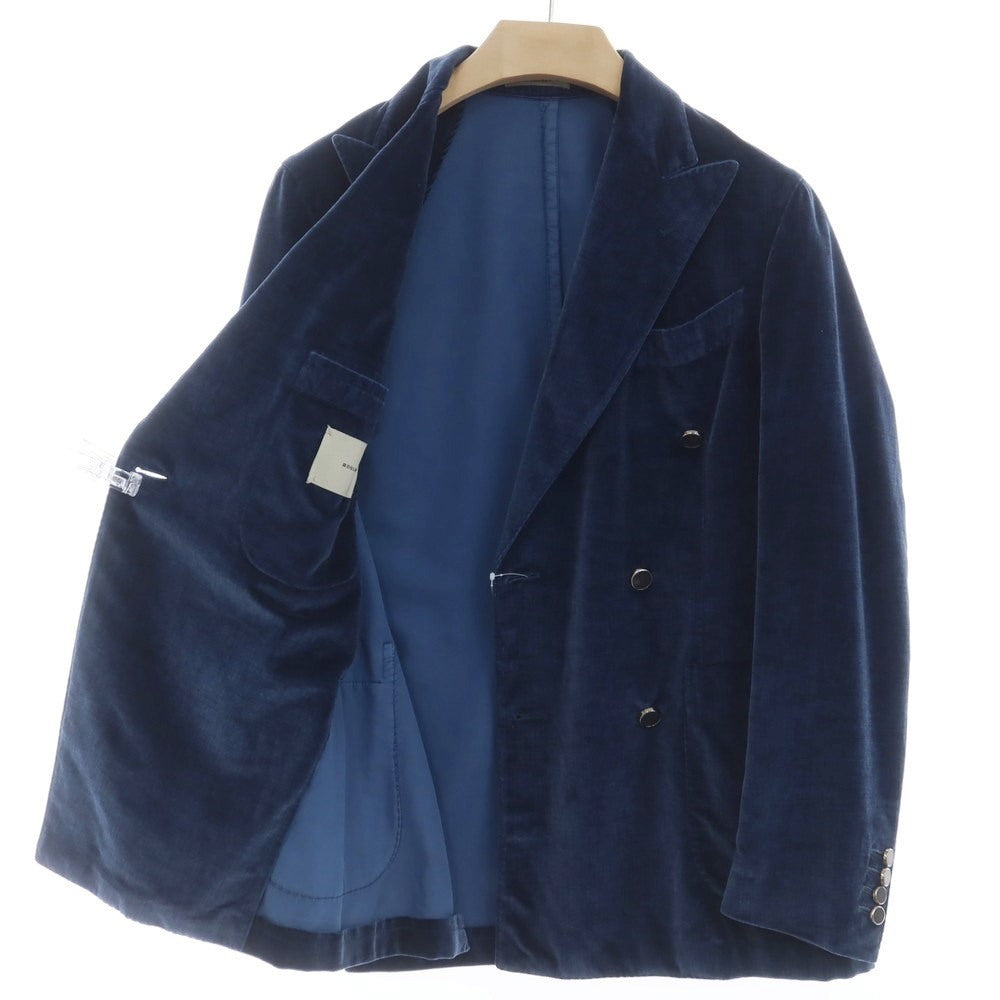 【中古】ボリオリ BOGLIOLI K JACKET コットン ベロア ダブル カジュアルジャケット ダークブルー【 44 】【 状態ランクB 】【 メンズ 】