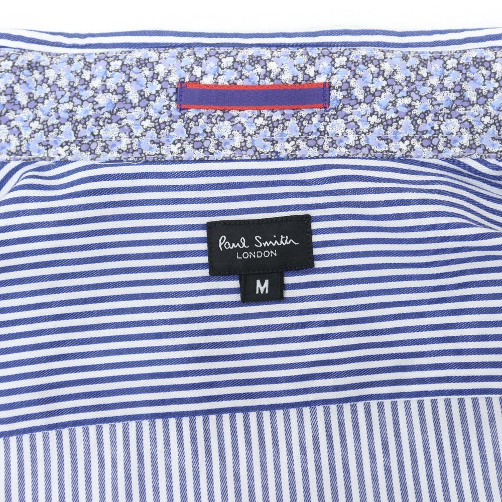 【中古】ポールスミス Paul Smith コットン ストライプ ボタンダウン ドレスシャツ ブルーxホワイト【 M 】【 状態ランクB 】【 メンズ 】