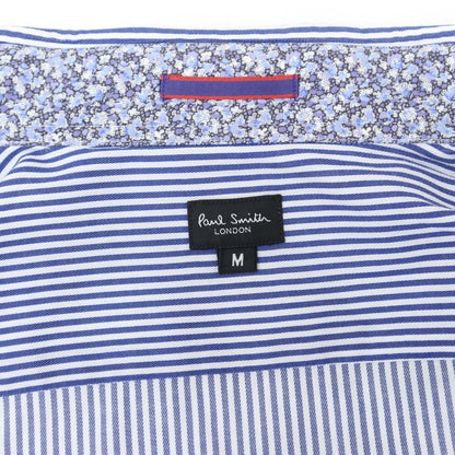 【中古】ポールスミス Paul Smith コットン ストライプ ボタンダウン ドレスシャツ ブルーxホワイト【 M 】【 状態ランクB 】【 メンズ 】