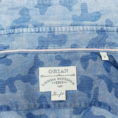 【中古】オリアン ORIAN コットン カモフラ ホリゾンタルカラー シャツ ブルー系【 S 】【 状態ランクC 】【 メンズ 】