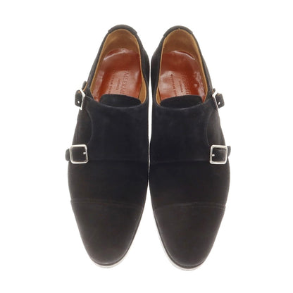 【中古】メルミン MEERMIN スエード ダブルモンク ドレスシューズ ブラック【 6 1/2 】【 状態ランクB 】【 メンズ 】