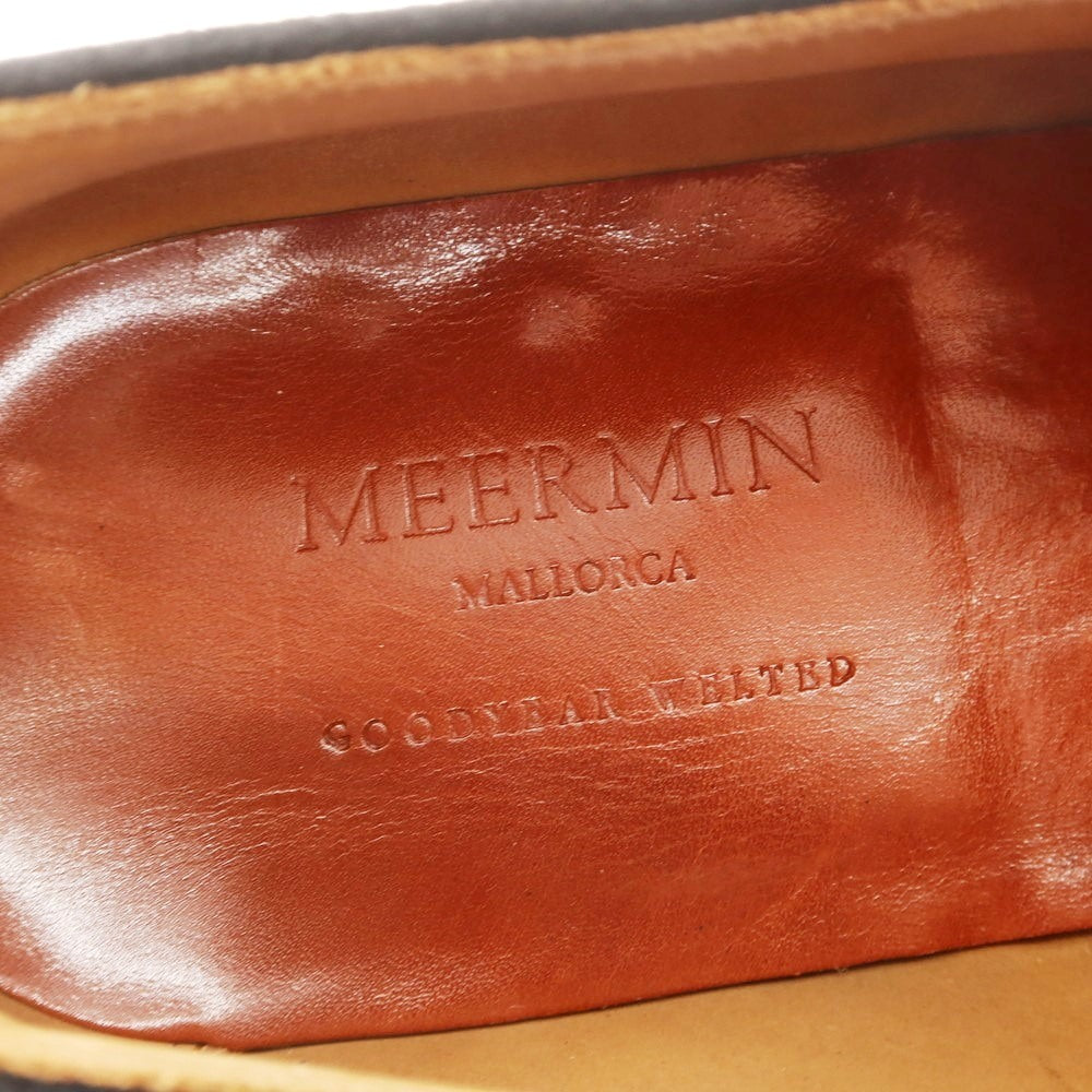 【中古】メルミン MEERMIN スエード ダブルモンク ドレスシューズ ブラック【 6 1/2 】【 状態ランクB 】【 メンズ 】