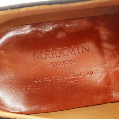 【中古】メルミン MEERMIN スエード ダブルモンク ドレスシューズ ブラック【 6 1/2 】【 状態ランクB 】【 メンズ 】