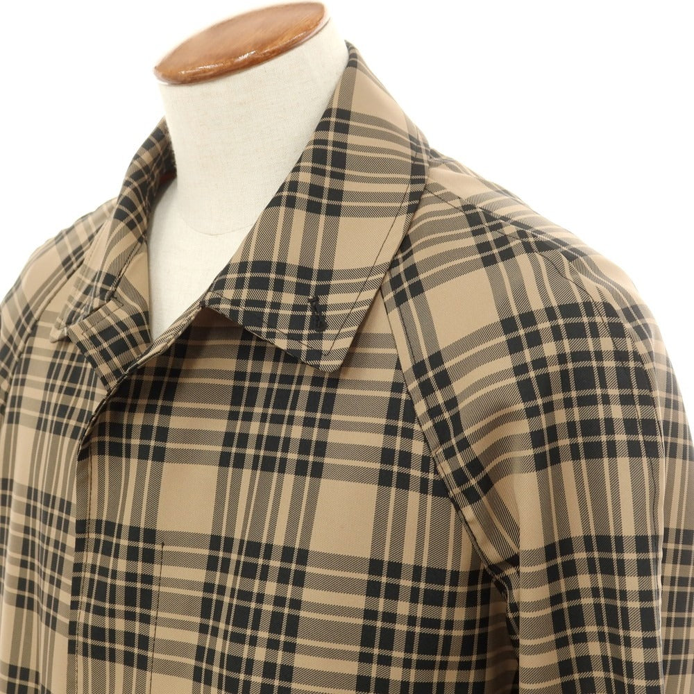 【中古】パルト PALTO ポリエステル チェック ステンカラーコート ベージュxブラック【サイズ46】【 状態ランクB 】【 メンズ 】[EPD]