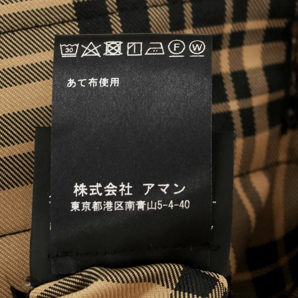 【中古】パルト PALTO ポリエステル チェック ベルテッド ステンカラーコート ベージュxブラック【 46 】【 状態ランクB 】【 メンズ 】