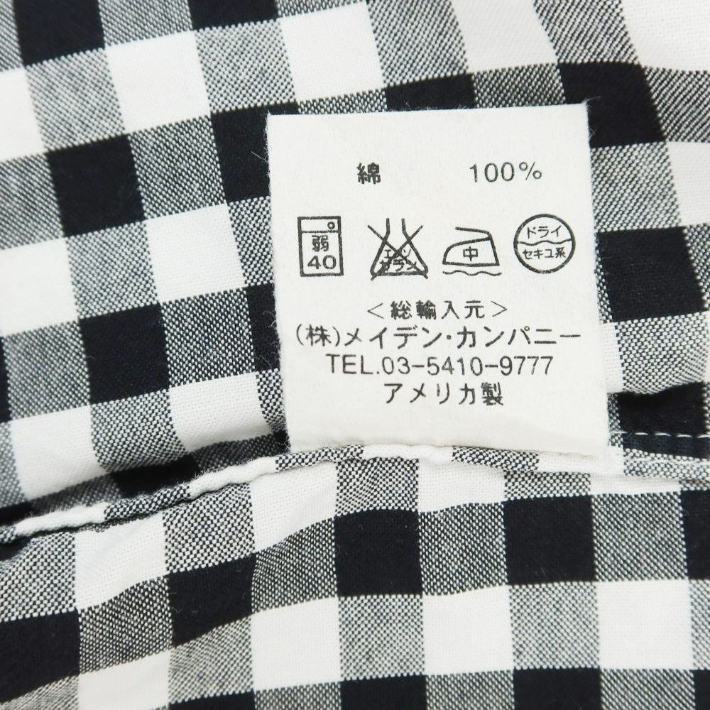 【中古】インディビジュアライズドシャツ INDIVIDUALIZED SHIRTS コットン ギンガムチェック ボタンダウン シャツ ホワイトxブラック【 14 1/2-32 】【 状態ランクC 】【 メンズ 】