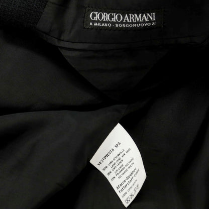 【中古】ジョルジオアルマーニ GIORGIO ARMANI ウールリネンニット ノーカラージャケット ブラック【 52 】【 状態ランクB 】【 メンズ 】