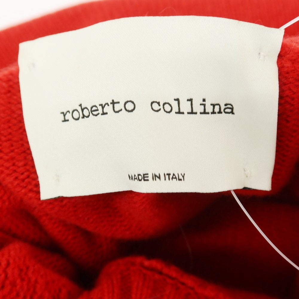 【中古】ロベルトコリーナ ROBERTO COLLINA カシミヤウール ハイネック プルオーバーニット レッド【 46 】【 状態ランクB 】【 メンズ 】