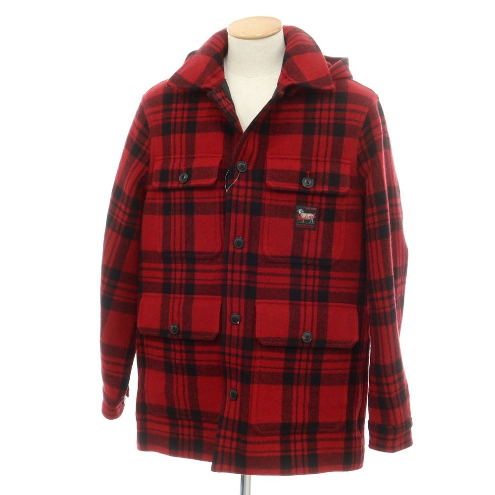 【中古】ウールリッチ WOOLRICH 2024年秋冬 BLACK LABEL ウールコットン チェック フィールドジャケット レッドxブラック【サイズS】【 状態ランクA 】【 メンズ 】 [EPD]