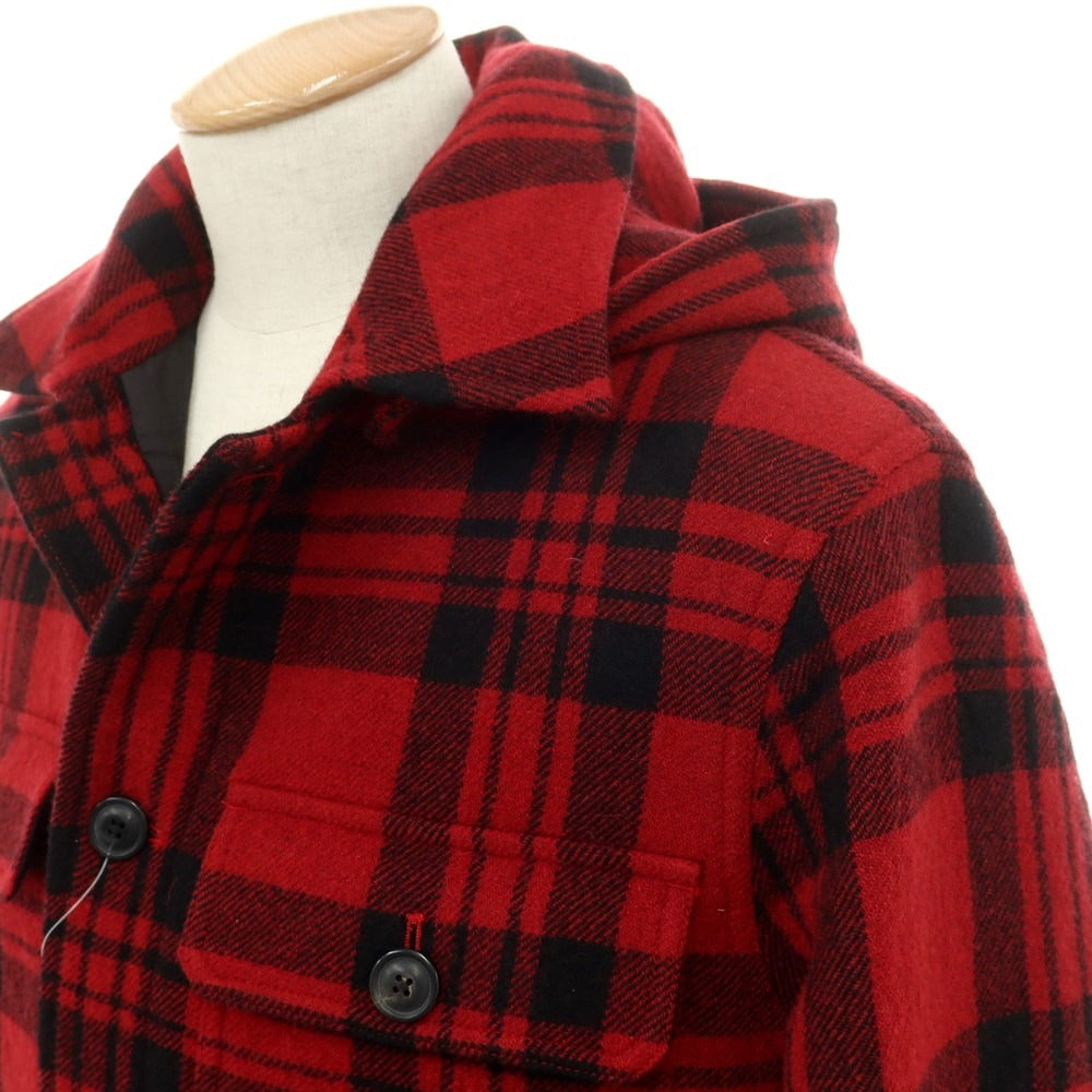 【中古】ウールリッチ WOOLRICH 2024年秋冬 BLACK LABEL ウールコットン チェック フィールドジャケット レッドxブラック【サイズS】【 状態ランクA 】【 メンズ 】 [EPD]