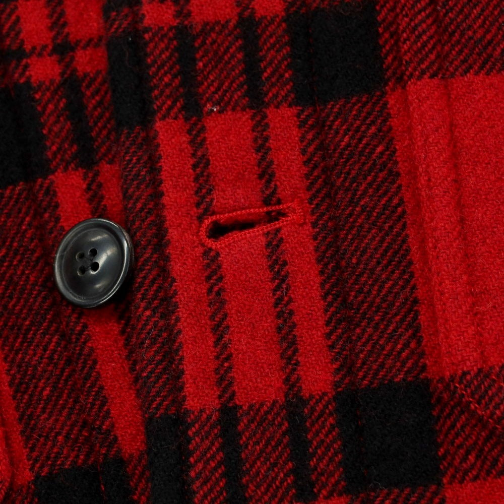 【中古】ウールリッチ WOOLRICH 2024年秋冬 BLACK LABEL ウールコットン チェック フィールドジャケット レッドxブラック【サイズS】【 状態ランクA 】【 メンズ 】 [EPD]