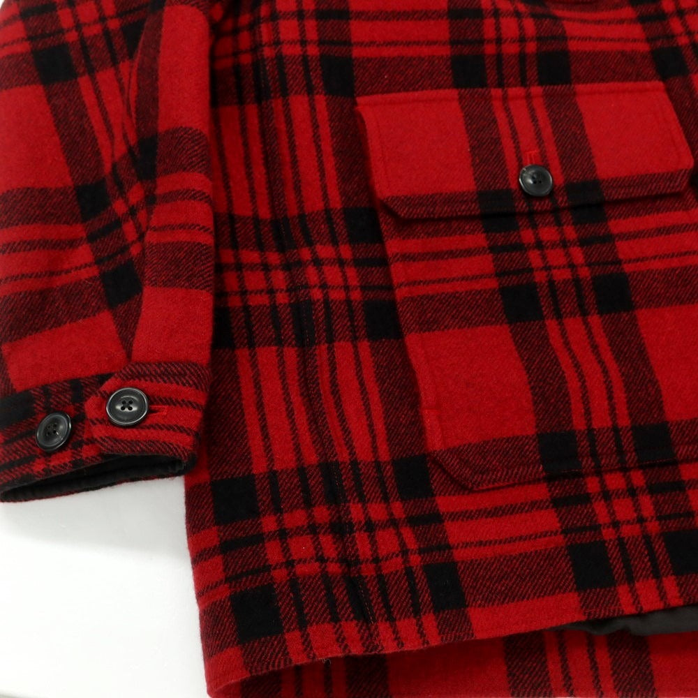 【中古】ウールリッチ WOOLRICH 2024年秋冬 BLACK LABEL ウールコットン チェック フィールドジャケット レッドxブラック【サイズS】【 状態ランクA 】【 メンズ 】 [EPD]